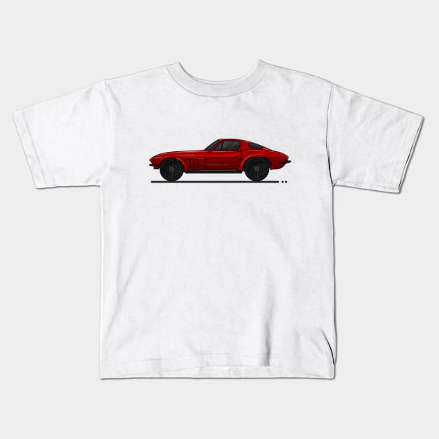 Red C2 Stingray Kids T-Shirt by garistipis